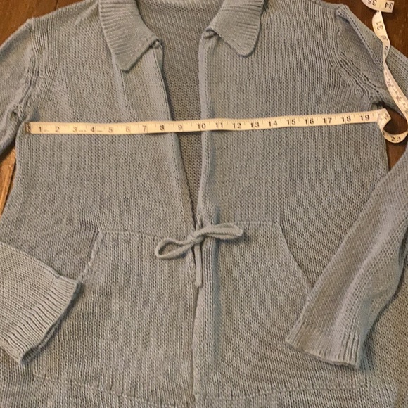 Wooden Ships Knit Tie Front Light Blue Cardigan - Picture 5 of 11